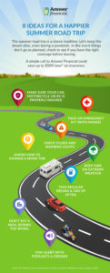 8 ideas for a happier summer road trip infographic